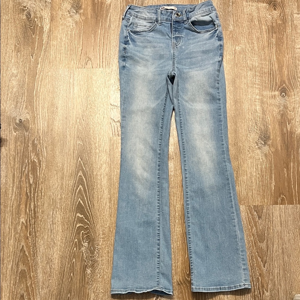 SO Women's Light Blue Flare Jeans